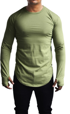 

Fugazee Lifestyle Solid Men' Round Neck Light Green T-Shirt, Olive