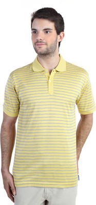 

Blackberrys Striped Men's Polo Neck Yellow T-Shirt