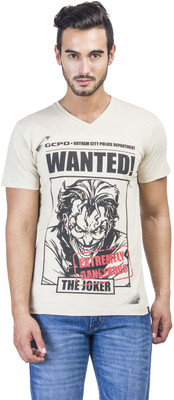 

Batman Printed Men's Round Neck White T-Shirt, Oatmeal melange