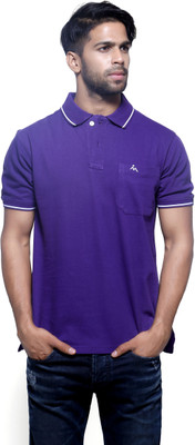 

Masculino Latino Embroidered Men's Polo Neck Reversible Purple T-Shirt