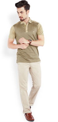 

Raymond Printed Men's Polo Neck Beige T-Shirt