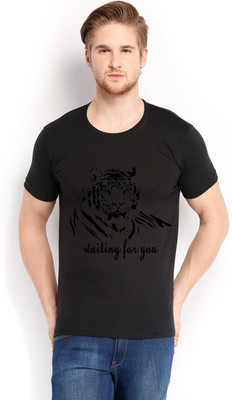 

Trendster Printed Men's Round Neck Black T-Shirt
