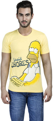 

Simpsons Printed Men's Round Neck Yellow T-Shirt, Lemon drop