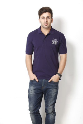 

Gritstones Solid Men's Polo Neck Dark Blue T-Shirt