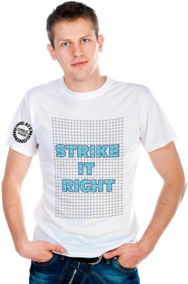 

6th Cross Graphic Print Men's Round Neck White T-Shirt