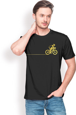 

Foyld Graphic Print Men's Round Neck Black, Gold T-Shirt