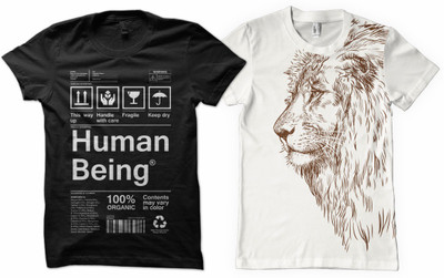 

DNA Graphic Print Men's Round Neck Black, White T-Shirt(Pack of 2)