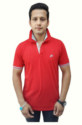 

Brandonn Solid Men' Polo Neck Red T-Shirt, Berry red