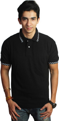 

EPG Solid Men's Polo Neck Black T-Shirt