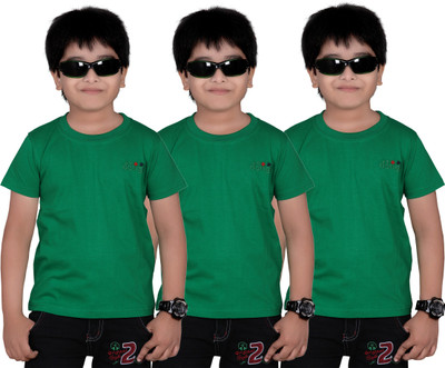 

FabTag - Dongli Boys Solid T Shirt(Green, Pack of 3