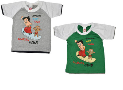 

Indirang Boys Printed T Shirt(Grey, Pack of 2, Multicolor