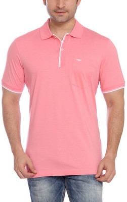 

Park Avenue Solid Men's Flap Collar Neck Red T-Shirt