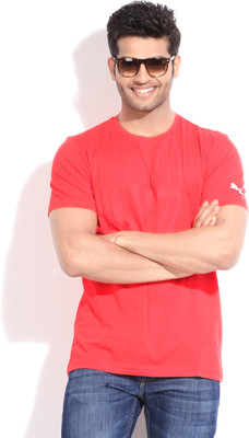 

Puma Printed Men' Round Neck Red T-Shirt, High risk red
