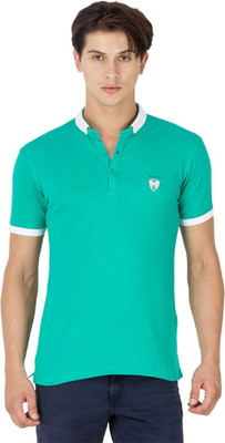 

Mufti Solid Men's Henley Green T-Shirt