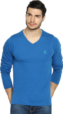 

The Indian Garage Co. Solid Men's V-neck Dark Blue T-Shirt, Royal