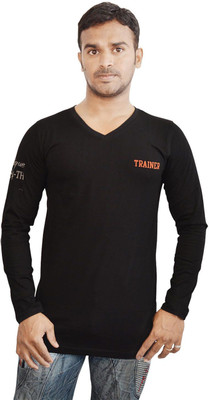 

Al-Harsha Trend Solid Men' V-neck Black T-Shirt