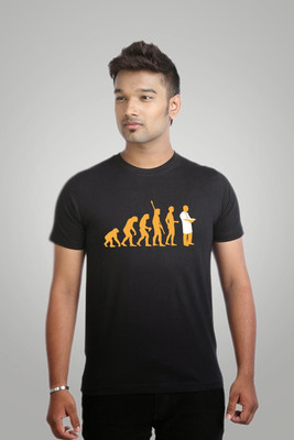 

Campus Sutra Printed Men Round Neck Black T-Shirt