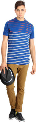 

Proline Striped Men's Round Neck Blue T-Shirt, Mp/st