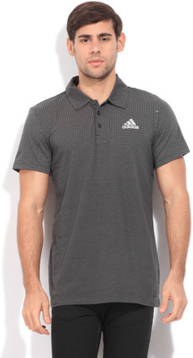 

ADIDAS Printed Men's Polo Neck Grey T-Shirt, Ccmebl/msilve