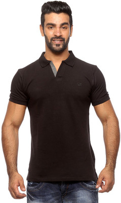 Sports 52 Wear Solid Men's Polo Neck Black T-Shirt, Black5