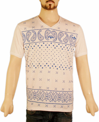 

VR Designers Paisley Men's V-neck Multicolor T-Shirt, White