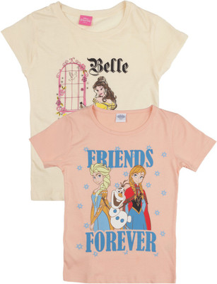 

Disney Princess Printed T Shirt(Multicolor, Pack of 2, Lt.orange/lt.yellow