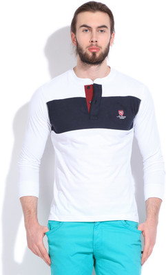

Mufti Solid Men's Henley White T-Shirt, 02-white