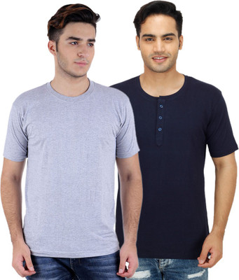 

Sanvi Traders Solid Men Round Neck Multicolor T-Shirt(Pack of 2, Multicolour