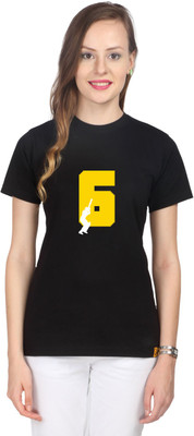 

Campus Sutra Printed Women' Round Neck Black T-Shirt