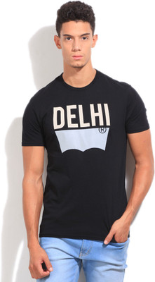

Levi's Printed Men's Round Neck Black T-Shirt
