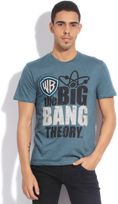 

Big Bang Printed Men's Round Neck Blue T-Shirt, Moroccan blue melan