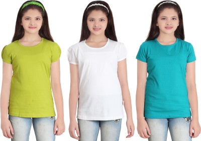 

FabTag - Sini Mini Girls Solid T Shirt(Multicolor