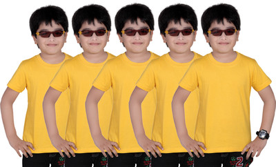 

Dongli Boys Solid T Shirt(Yellow, Pack of 5)