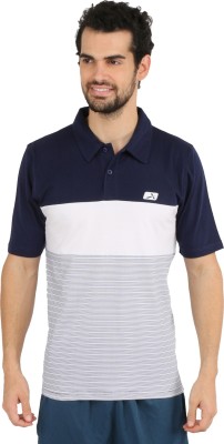 

Vector X Printed Men's Polo Neck White, Blue T-Shirt