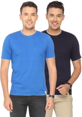 

Campus Sutra Solid Men Round Neck Dark Blue, Blue T-Shirt(Pack of 2