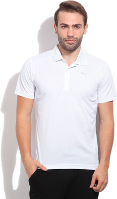 

Puma Solid Men' Polo Neck White T-Shirt
