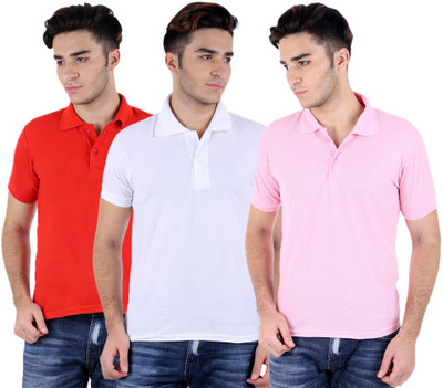 

Sanvi Traders Solid Men Polo Neck Multicolor T-Shirt(Pack of 3