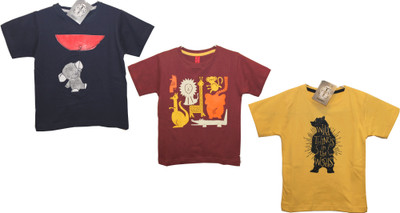 

Hussky Boys Solid T Shirt(Multicolor, Pack of 3
