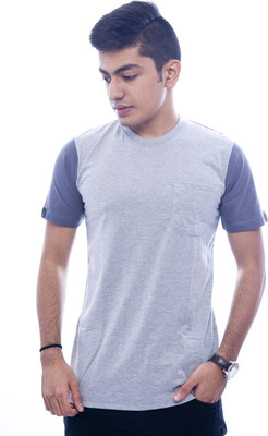 

Urban Flux Solid Men's Round Neck Grey T-Shirt