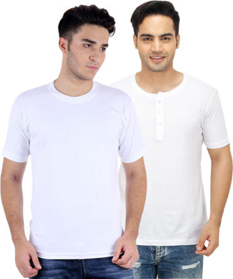 

Sanvi Traders Solid Men Round Neck Multicolor T-Shirt(Pack of 2, Multicolour
