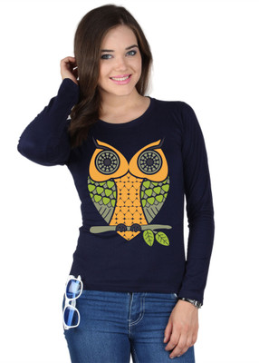 

SayItLoud Graphic Print Women's Round Neck Dark Blue T-Shirt