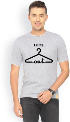 

Campus Sutra Printed Men Round Neck Grey T-Shirt