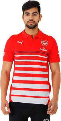 

Puma Striped Men's Polo Neck Red, White T-Shirt, Red-gray dawn-est blue-white