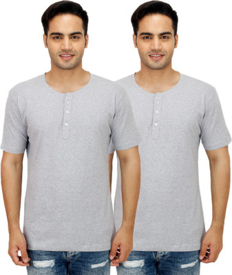 

Sanvi Traders Solid Men Henley Multicolor T-Shirt(Pack of 2