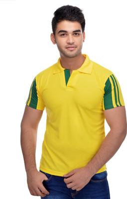 

Lannister Striped Men's Polo Neck Yellow T-Shirt