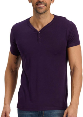 

Fritzberg Solid Men's V-neck Dark Blue T-Shirt, Blackberry