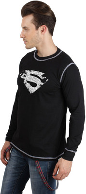 

SayItLoud Graphic Print Men' Round Neck Black T-Shirt