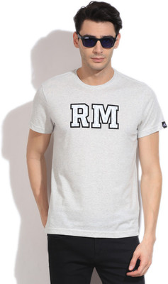 

ADIDAS Printed Men's Round Neck Grey T-Shirt, Whtmel