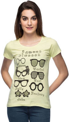 

Noi Printed Women's Round Neck Yellow T-Shirt, Yellow8