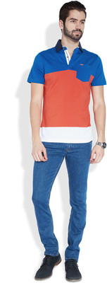 

Park Avenue Solid Men's Polo Neck Orange T-Shirt